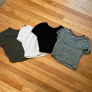 Set of 4 Womens/Girls Crop Tops in Assorted Colors